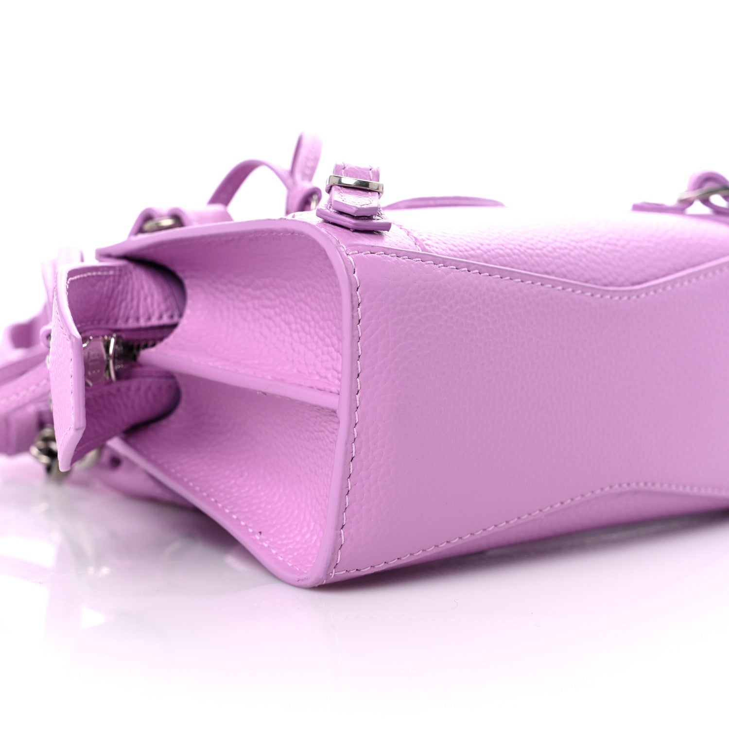 Balenciaga Grained Calfskin Neo Classic Silver Hardware Nano City Crossbody Lilac 6 of 8
