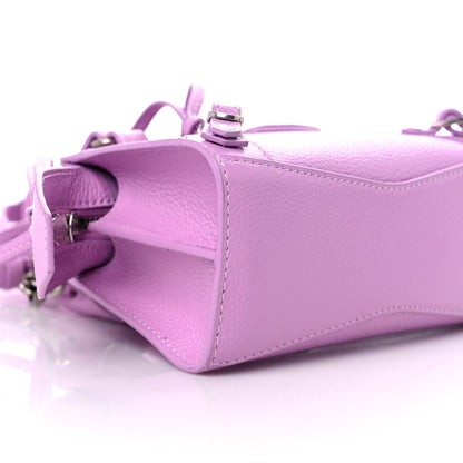 Balenciaga Grained Calfskin Neo Classic Silver Hardware Nano City Crossbody Lilac 6 of 8