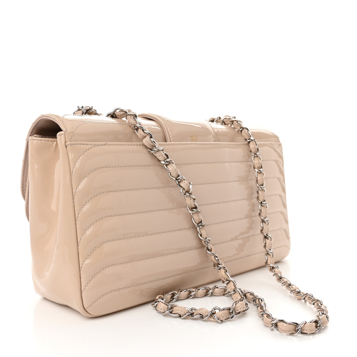 Chanel Patent Horizontal Quilted Jumbo Single Flap Pink 3 of 18