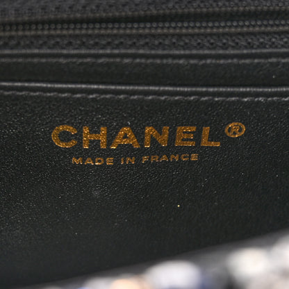 Chanel Glittered Tweed Quilted Mini Rectangular Flap Navy Blue 6 of 10