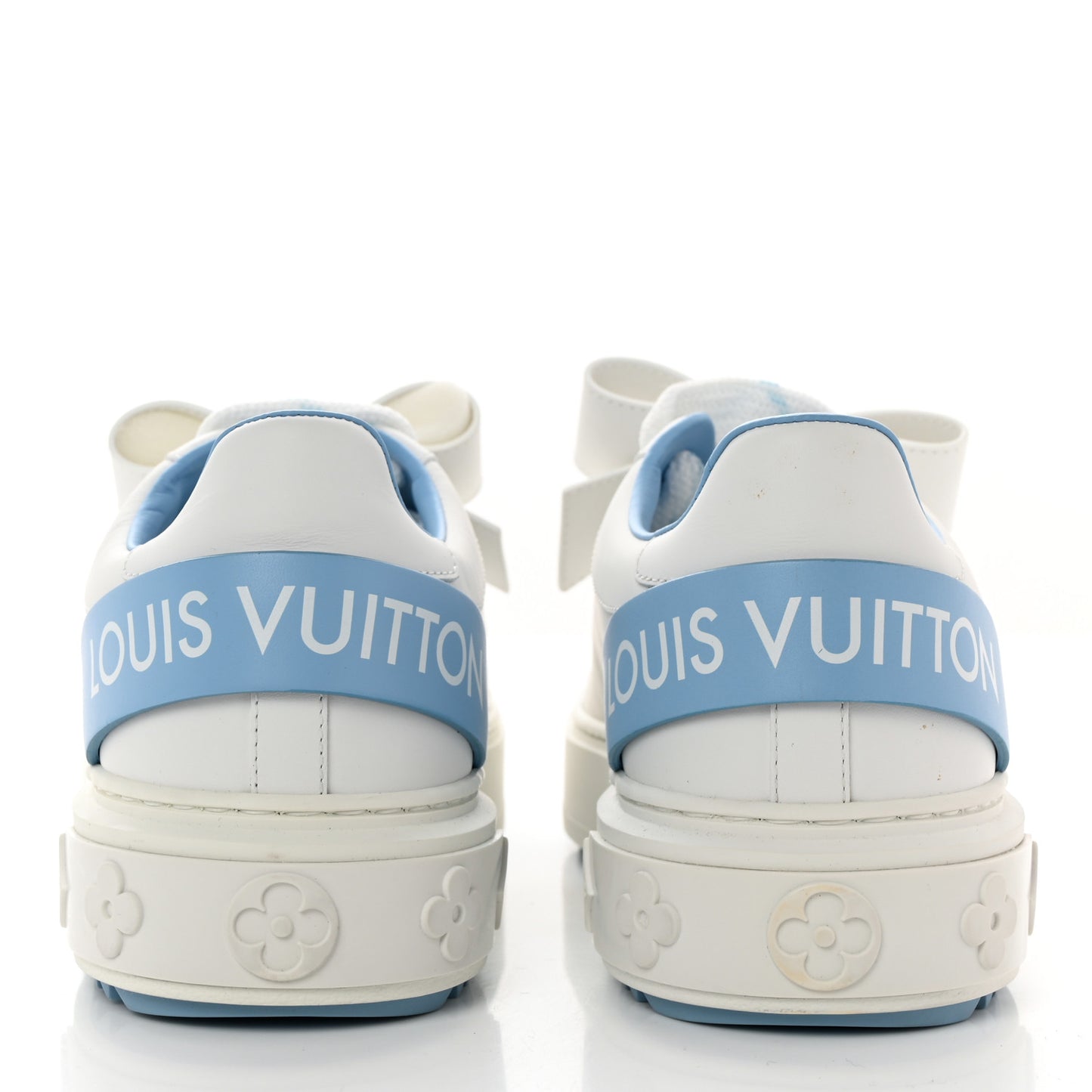 Calfskin Time Out Bow Sneakers 37.5 Blue