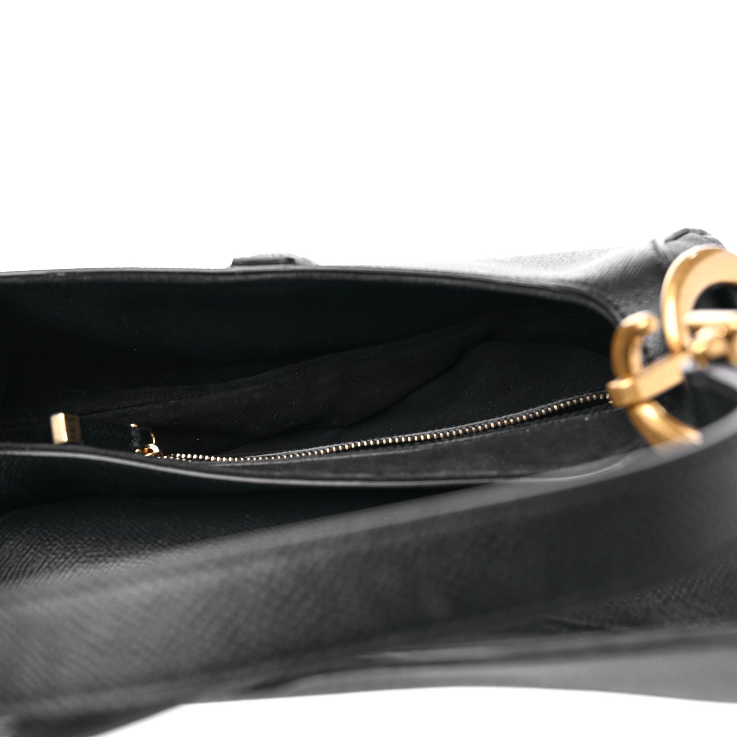 Christian Dior Grained Calfskin Saddle Bag Black 5 of 11