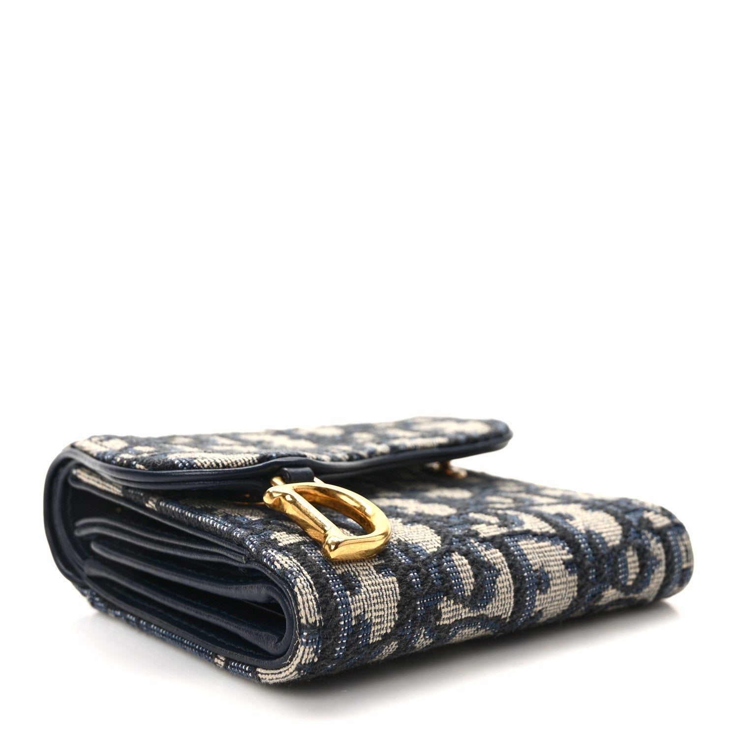 Christian Dior Oblique Saddle Lotus Wallet Blue 4 of 9