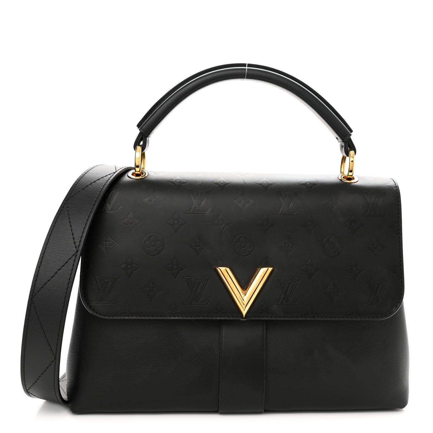 Louis Vuitton Calfskin Monogram Very One Handle Black 1 of 12