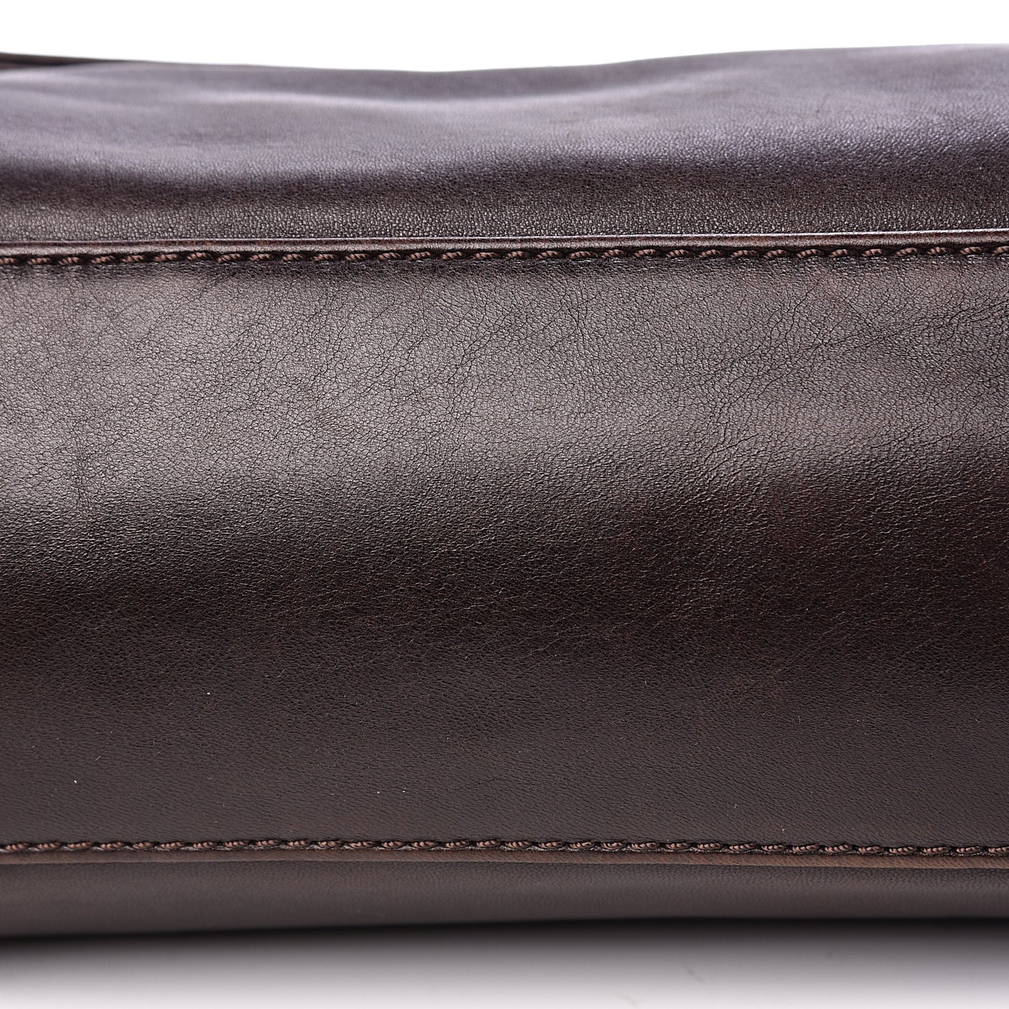 Lambskin Lax Accordion Flap Marron Fonce