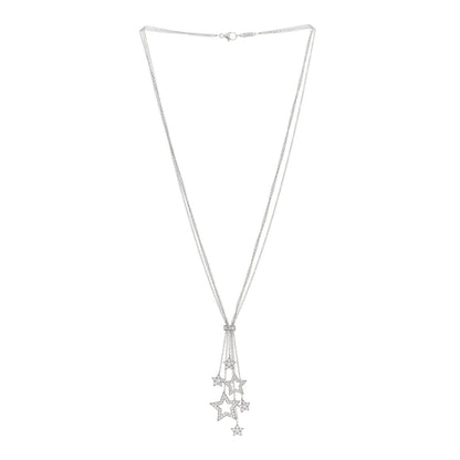 Tiffany Platinum Diamond Multi Star Drop Necklace 3 of 5