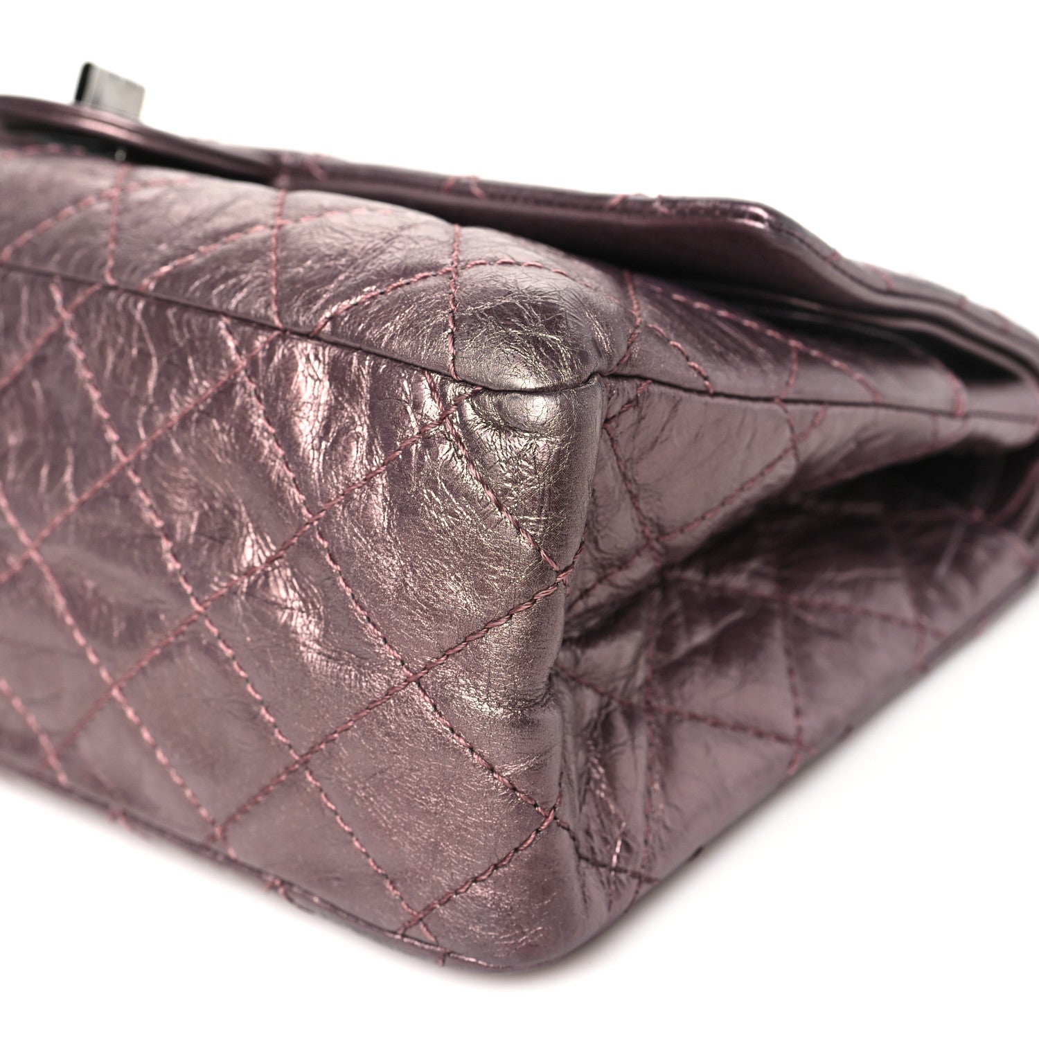 Chanel Metallic Aged Calfskin Quilted 2.55 Reissue 226 Flap Rose Fonce 10 of 11
