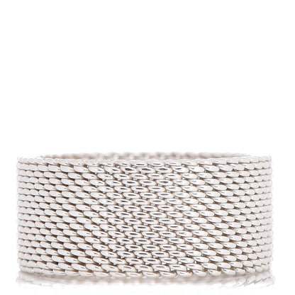 Tiffany Sterling Silver Mesh Somerset Ring 56 7.5 1 of 3