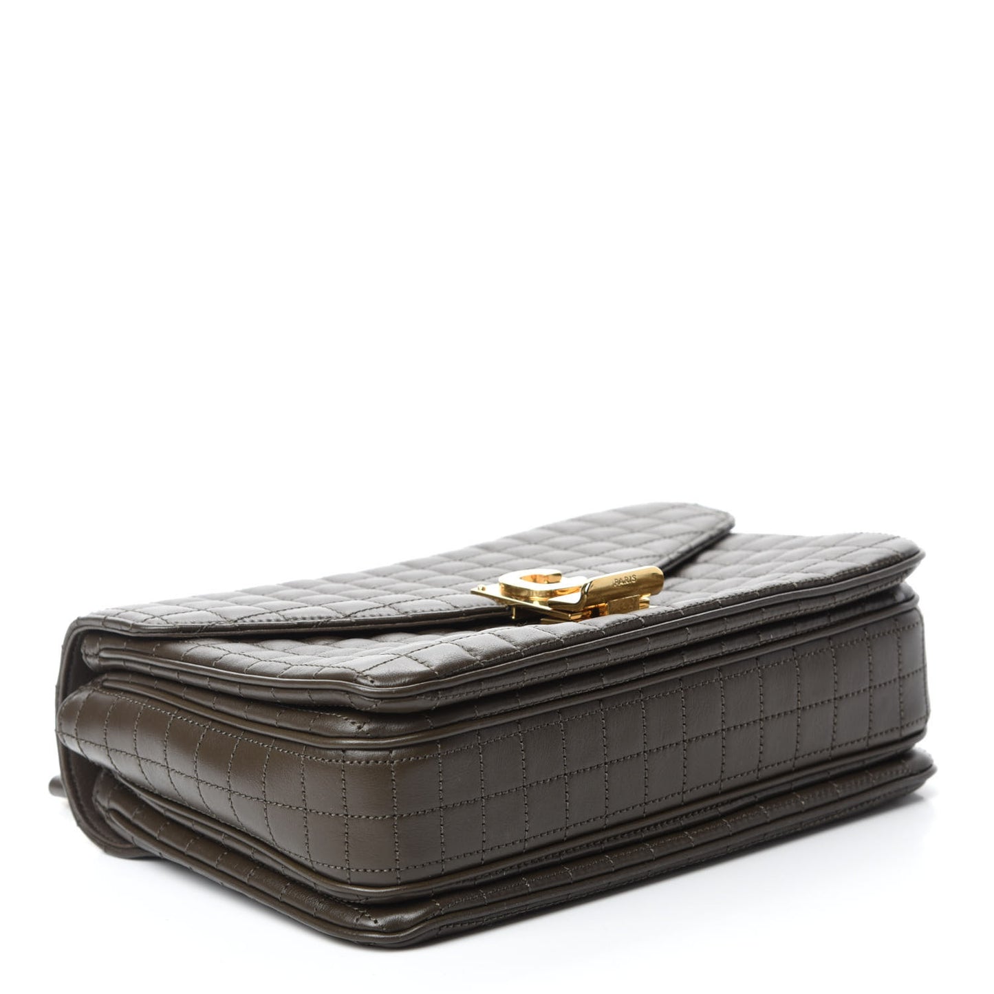 Calfskin Quilted Medium C Bag Dark Brown