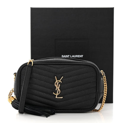 Saint Laurent Grain De Poudre Matelasse Monogram Mini Lou Camera Bag Black 14 of 14