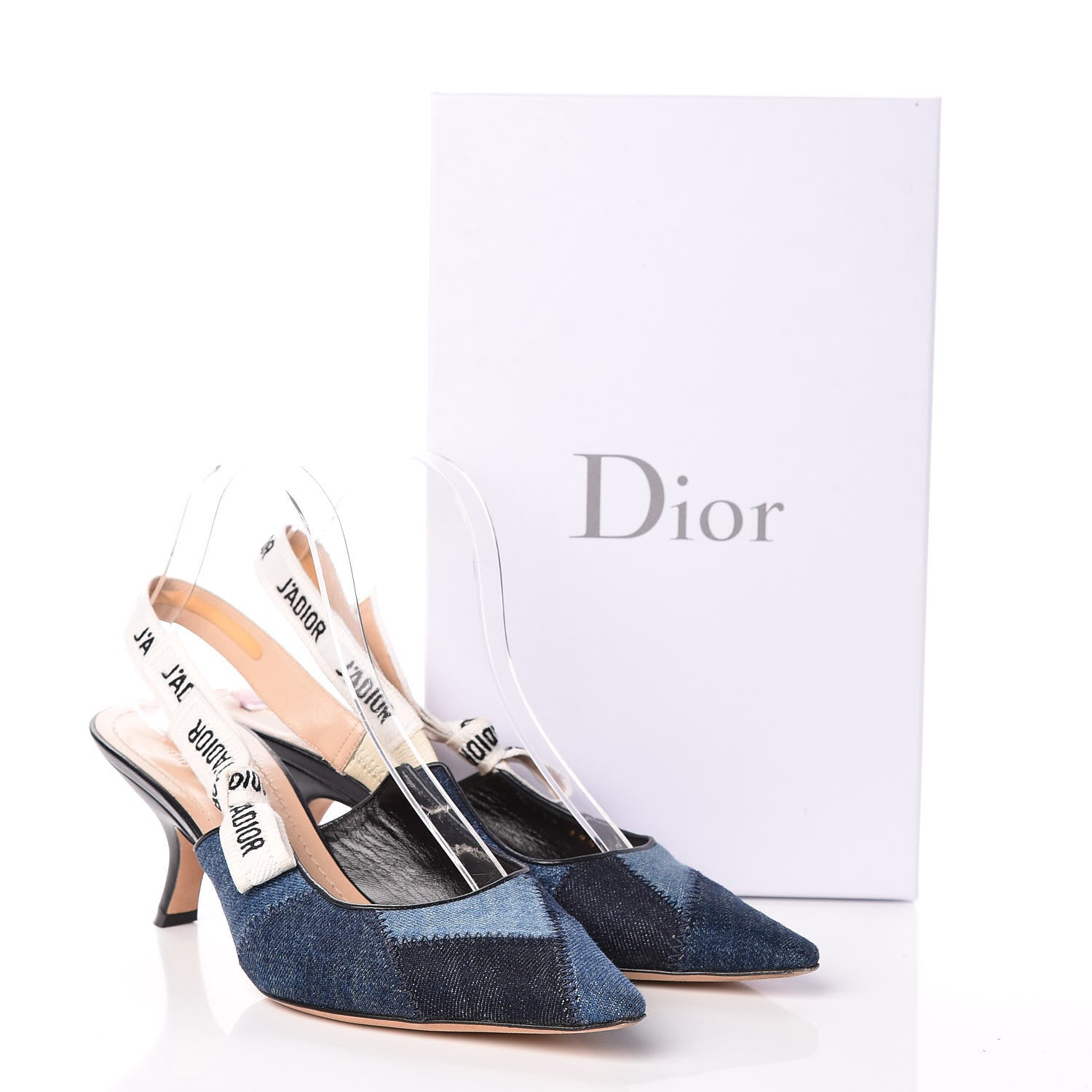 Christian Dior Denim Ribbon Patchwork J'Adior Slingback 65mm Pumps 39.5 Deep Blue 12 of 12
