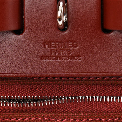 Hermes Toile Militaire Vache Hunter Laque Herbag Zip Retourne 31 PM Rouge H 6 of 11