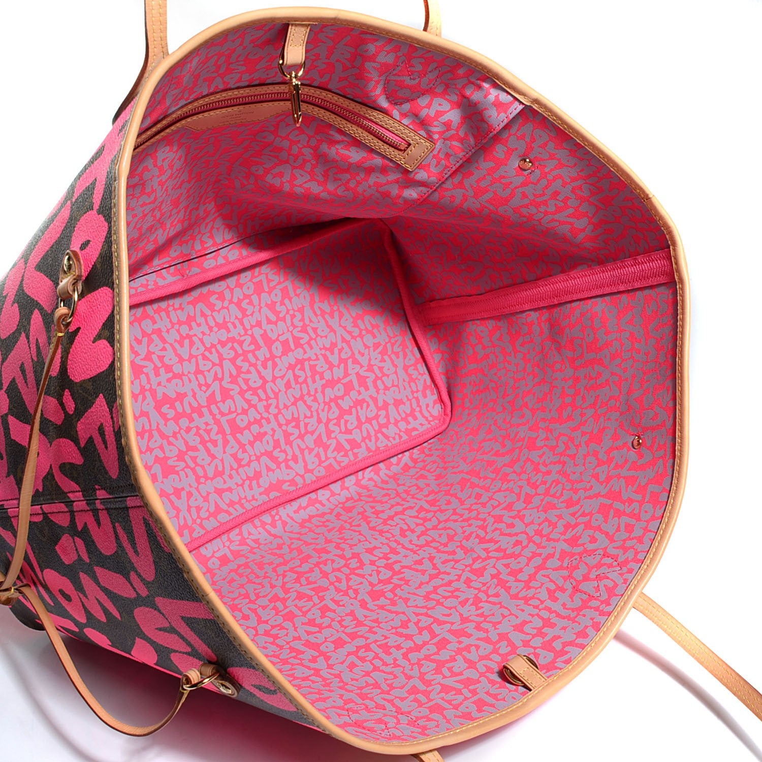 Louis Vuitton Monogram Graffiti Neverfull GM Fuchsia 5 of 7