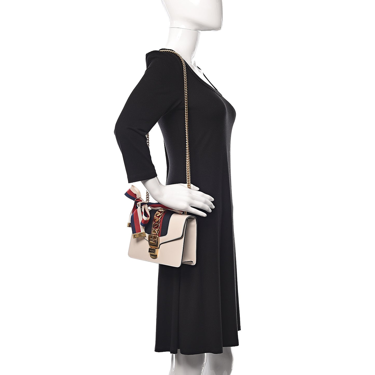 Calfskin Small Sylvie Shoulder Bag Off White