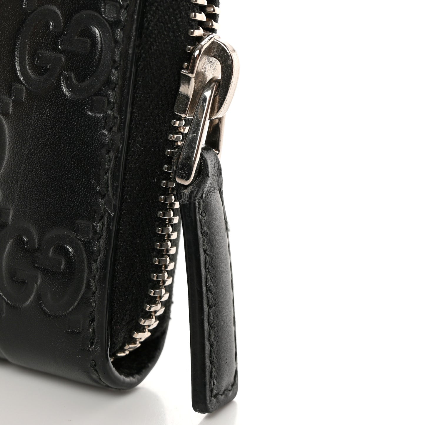 Guccissima Zip Around Card Case Black