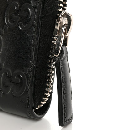 Gucci Guccissima Zip Around Card Case Black 7 of 14