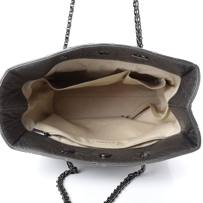 Chanel Metallic Aged Calfskin Quilted Reissue 2.55 Tote Dark Grey 5 of 15