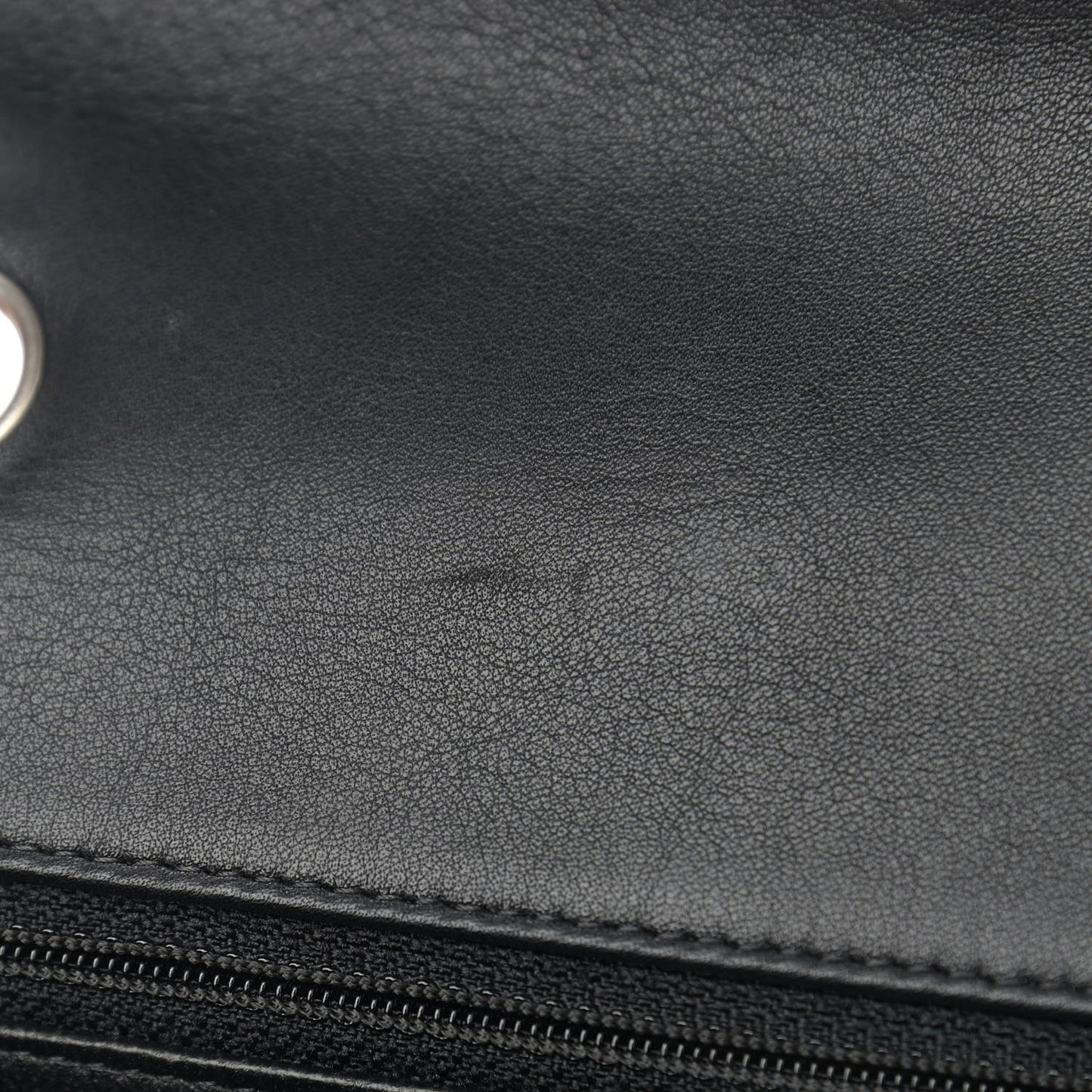 Patent Calfskin Quilted Mini Rectangular Flap Black