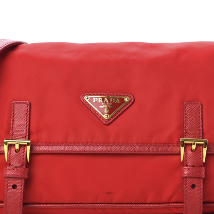 Prada Tessuto Nylon Saffiano Small Messenger Bag Red 15 of 15