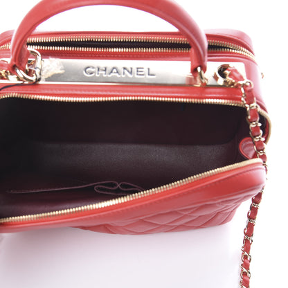 Chanel Lambskin Quilted Medium Trendy CC Bowling Bag Red 4 of 9