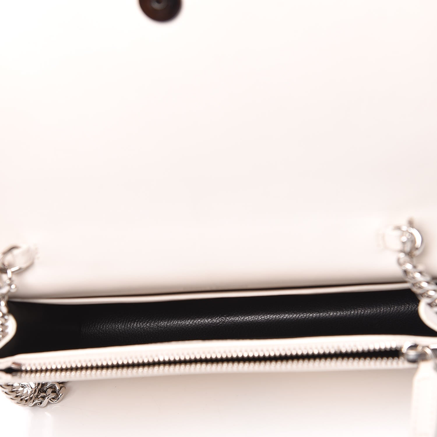 Saint Laurent Calfskin Bead Embellished Kate Monogram Tassel Chain Wallet White 5 of 17
