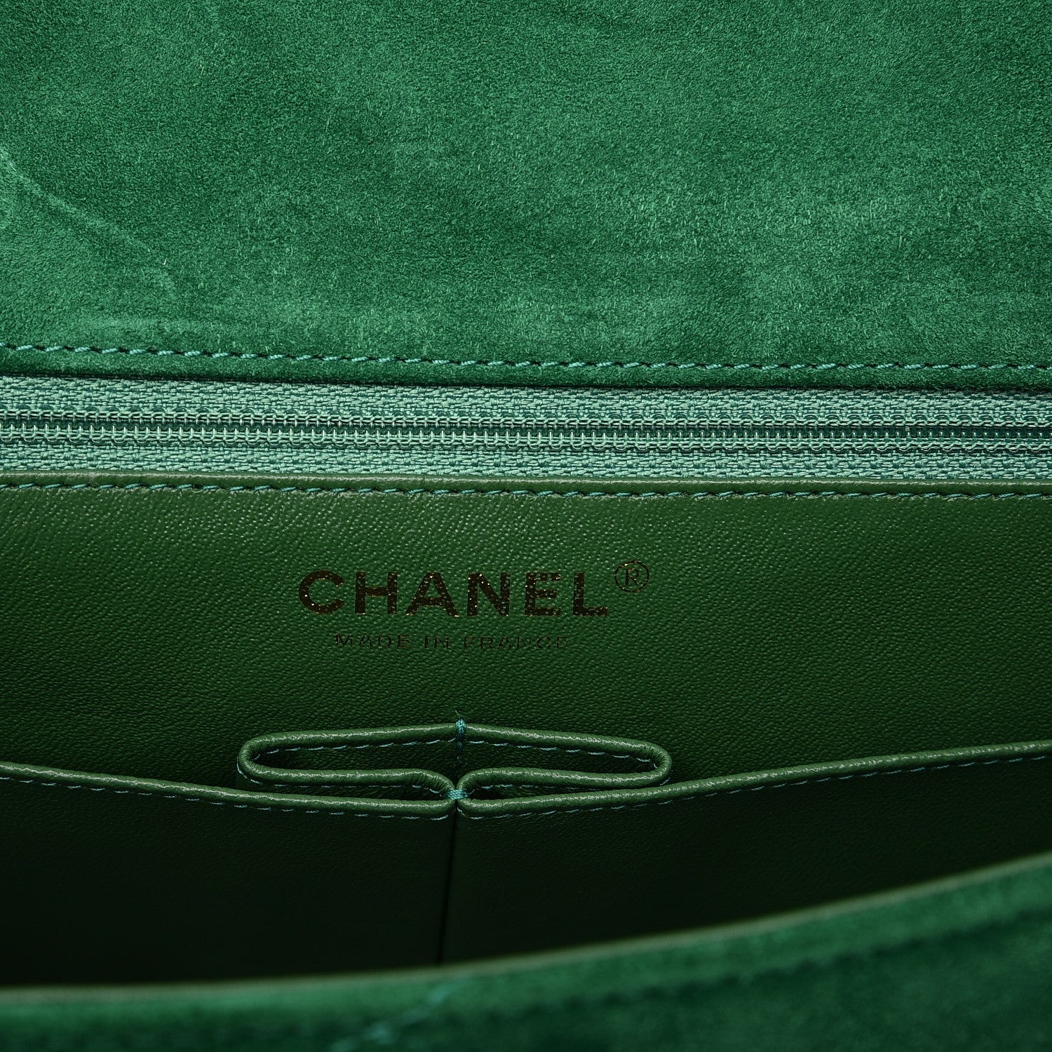 Chanel Suede Lambskin Scallop Quilted Medium Pagoda Flap Green 6 of 8