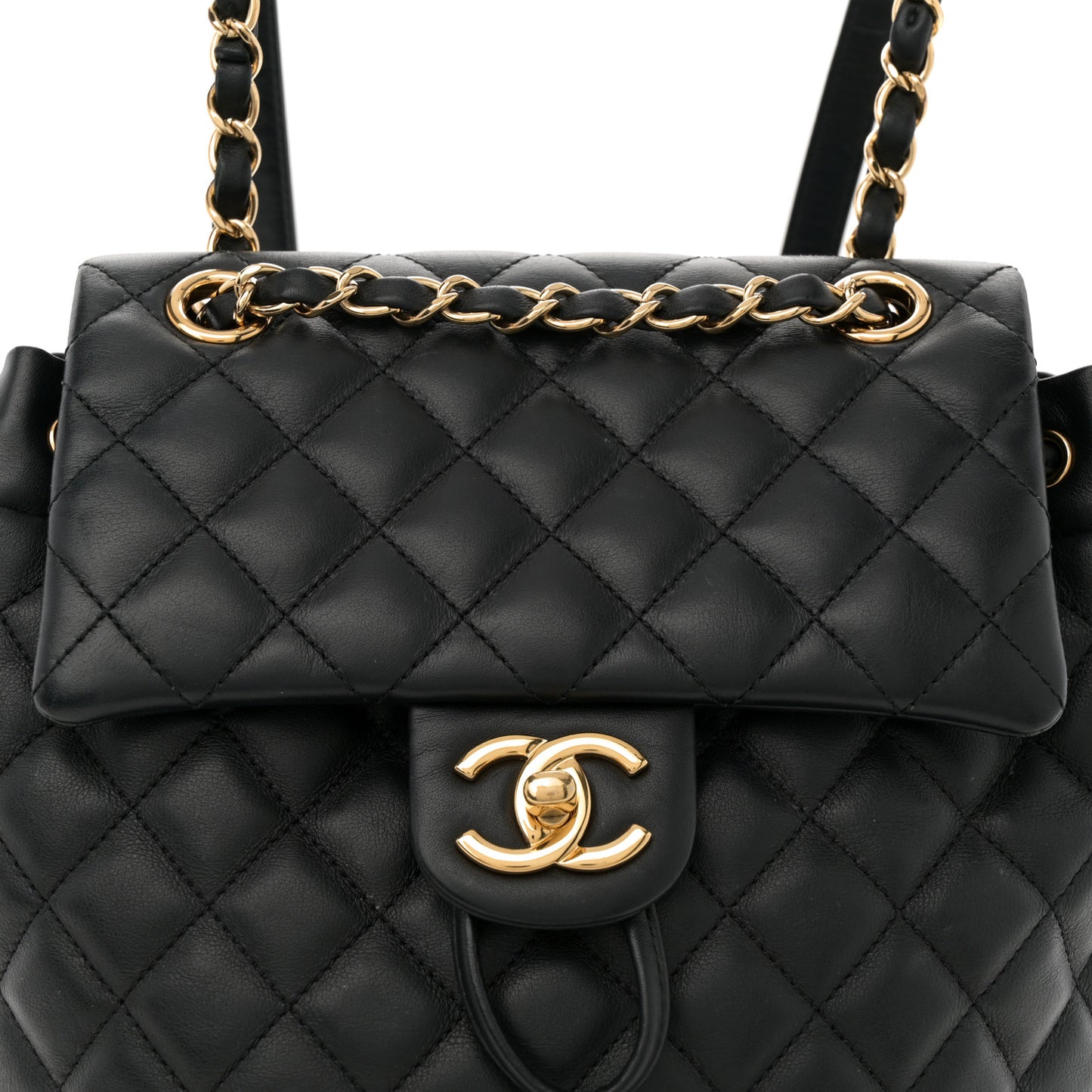 Calfskin Quilted Small Urban Spirit Backpack Black