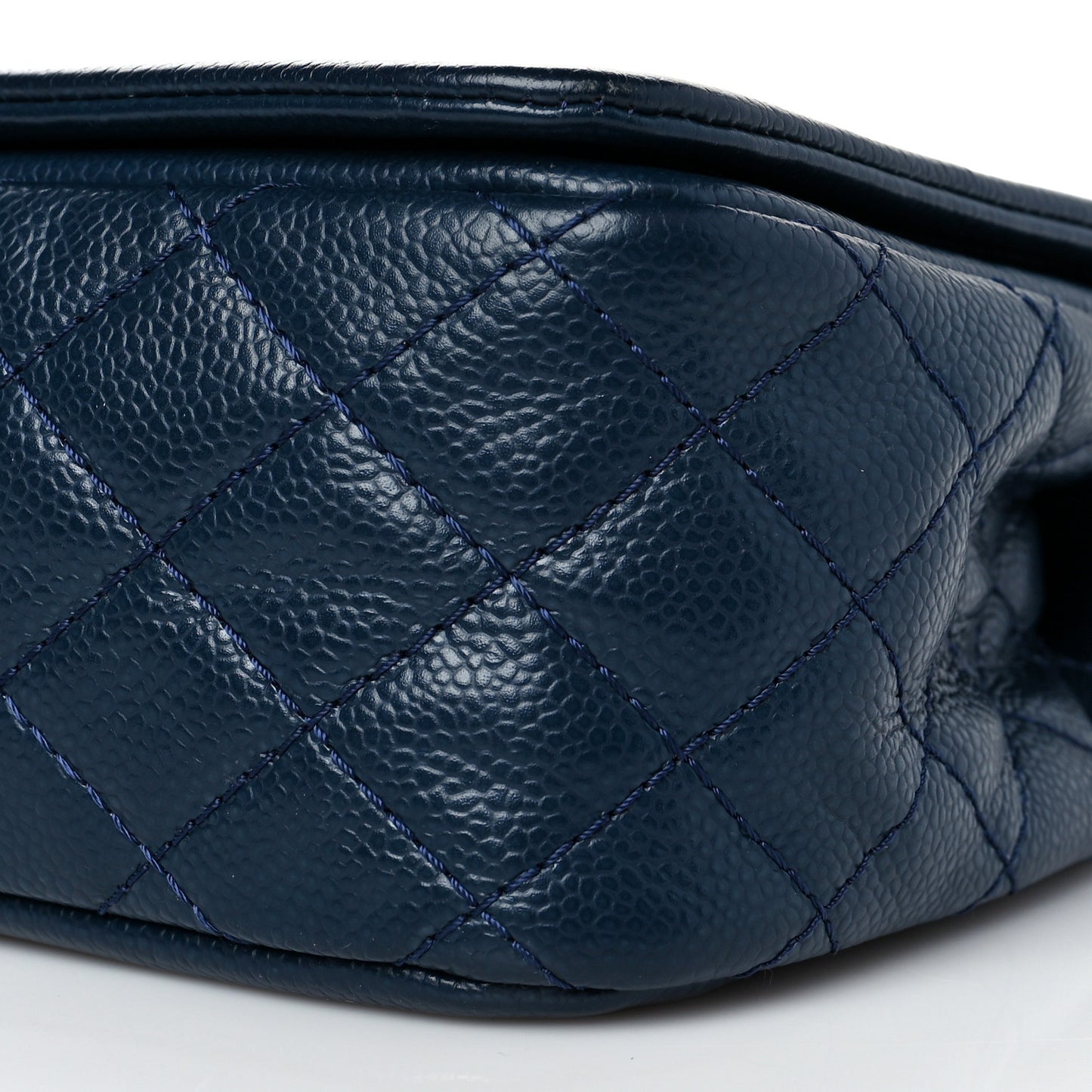 Caviar Medium Timeless CC Flap Navy Blue