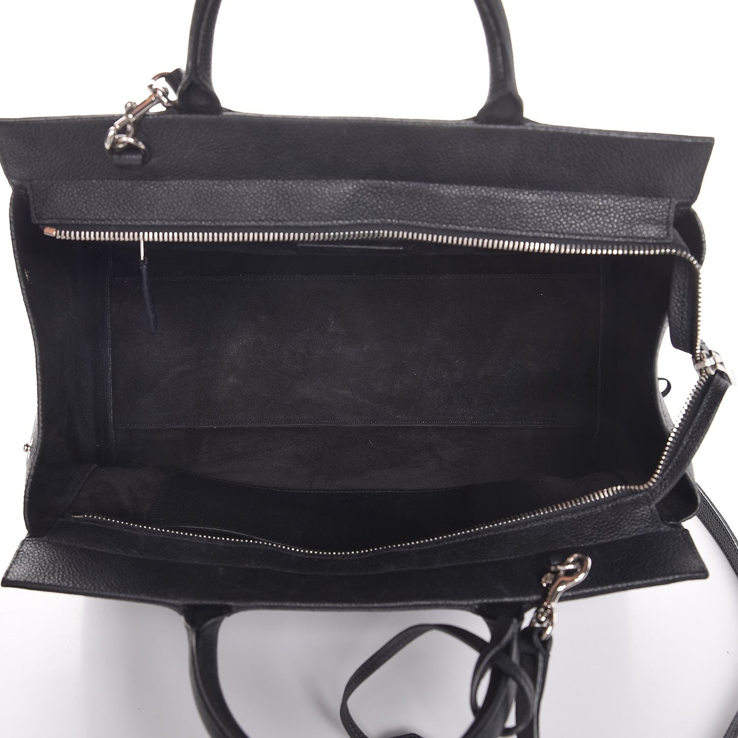 Grained Calfskin Small Cabas Rive Gauche Black