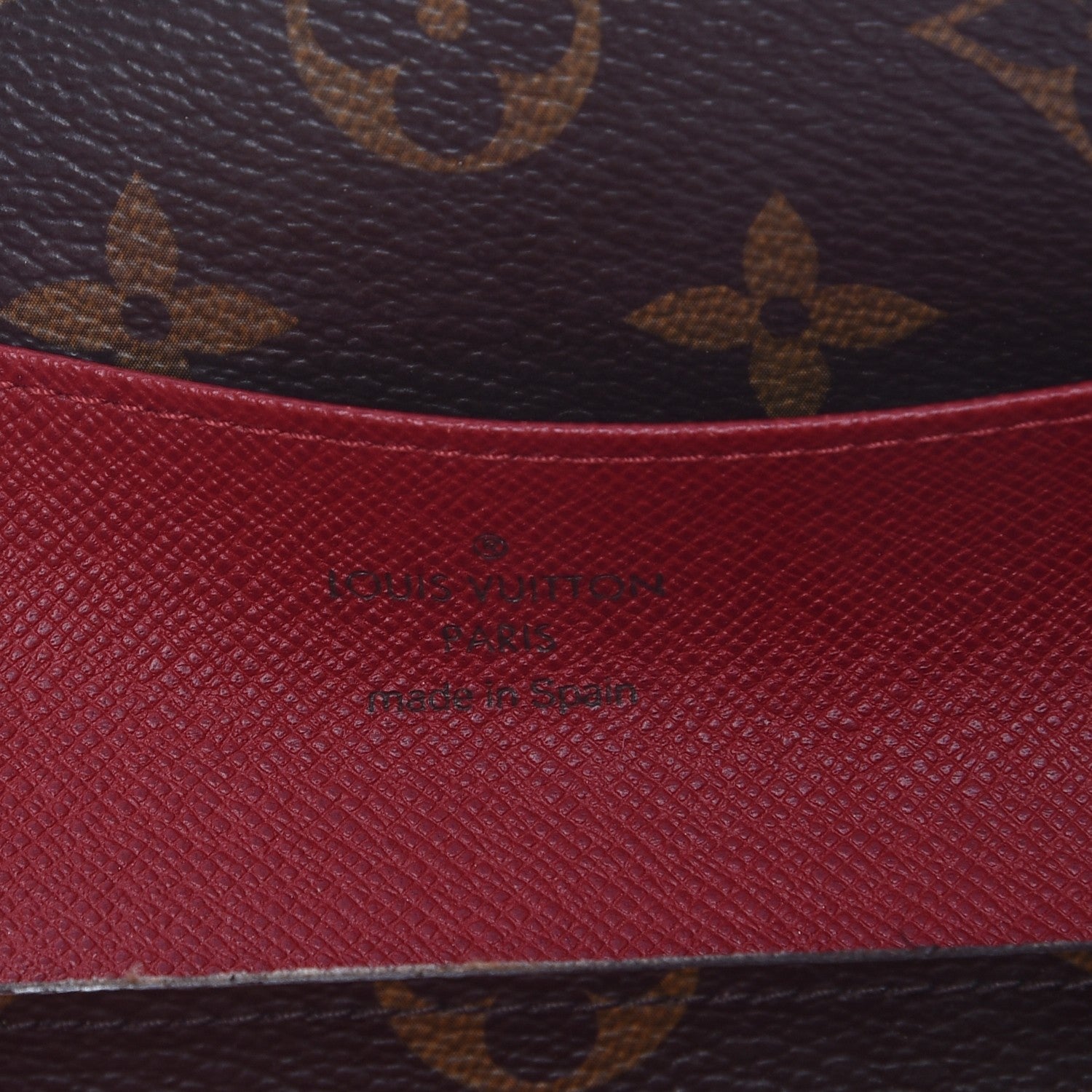 Louis Vuitton Monogram Emilie Wallet Red 7 of 10