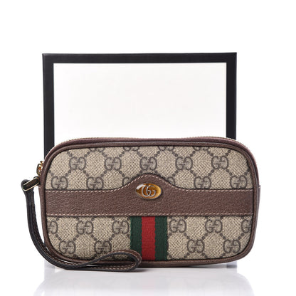 Gucci GG Supreme Monogram Ophidia Phone Case Wristlet Brown 8 of 8