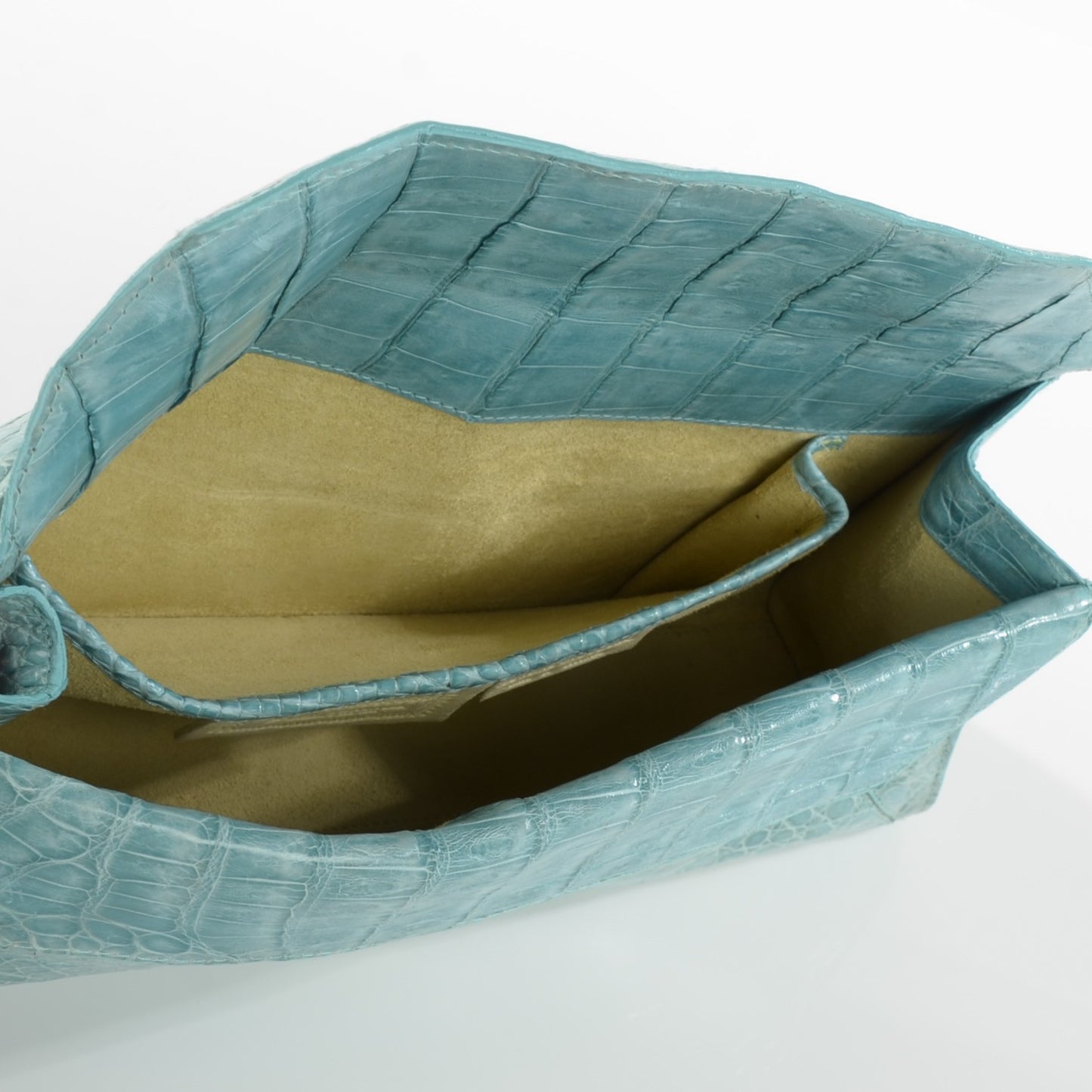 Crocodile Envelope Clutch Blue