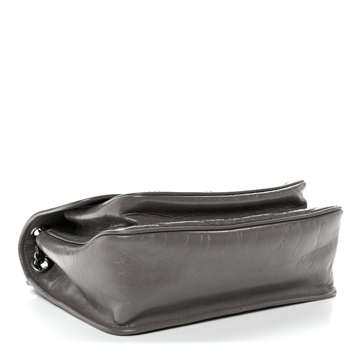Saint Laurent Crinkled Calfskin Matelasse Monogram Medium Niki Chain Satchel Fog 4 of 10