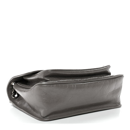 Saint Laurent Crinkled Calfskin Matelasse Monogram Medium Niki Chain Satchel Fog 4 of 10