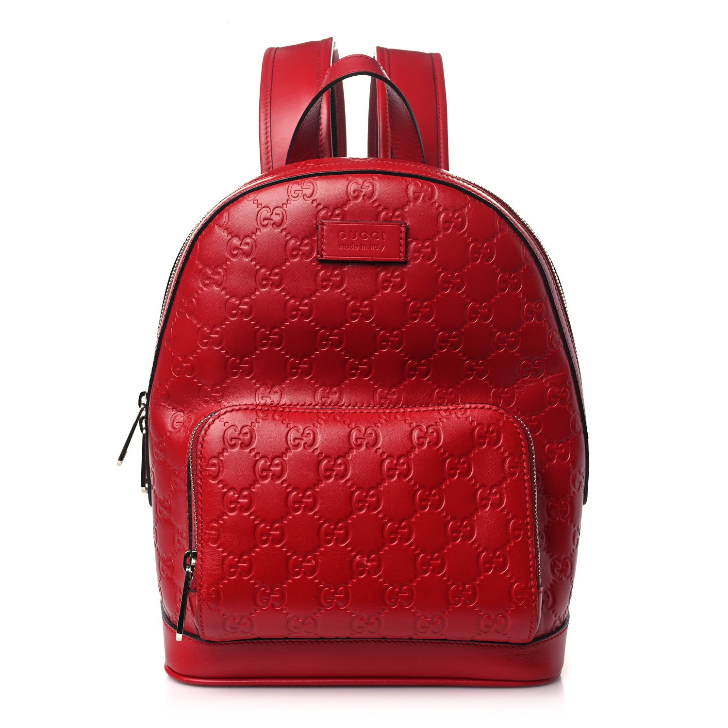 Gucci Guccissima Signature Small Day Backpack Hibiscus Red 1 of 10