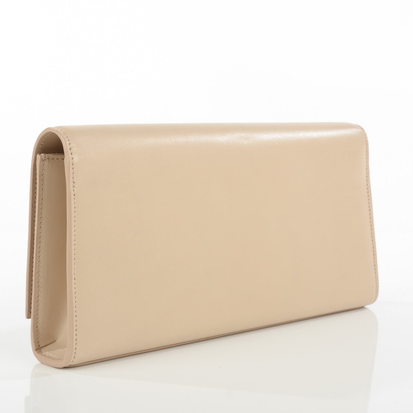 Calfskin Classic Monogram Clutch Cream