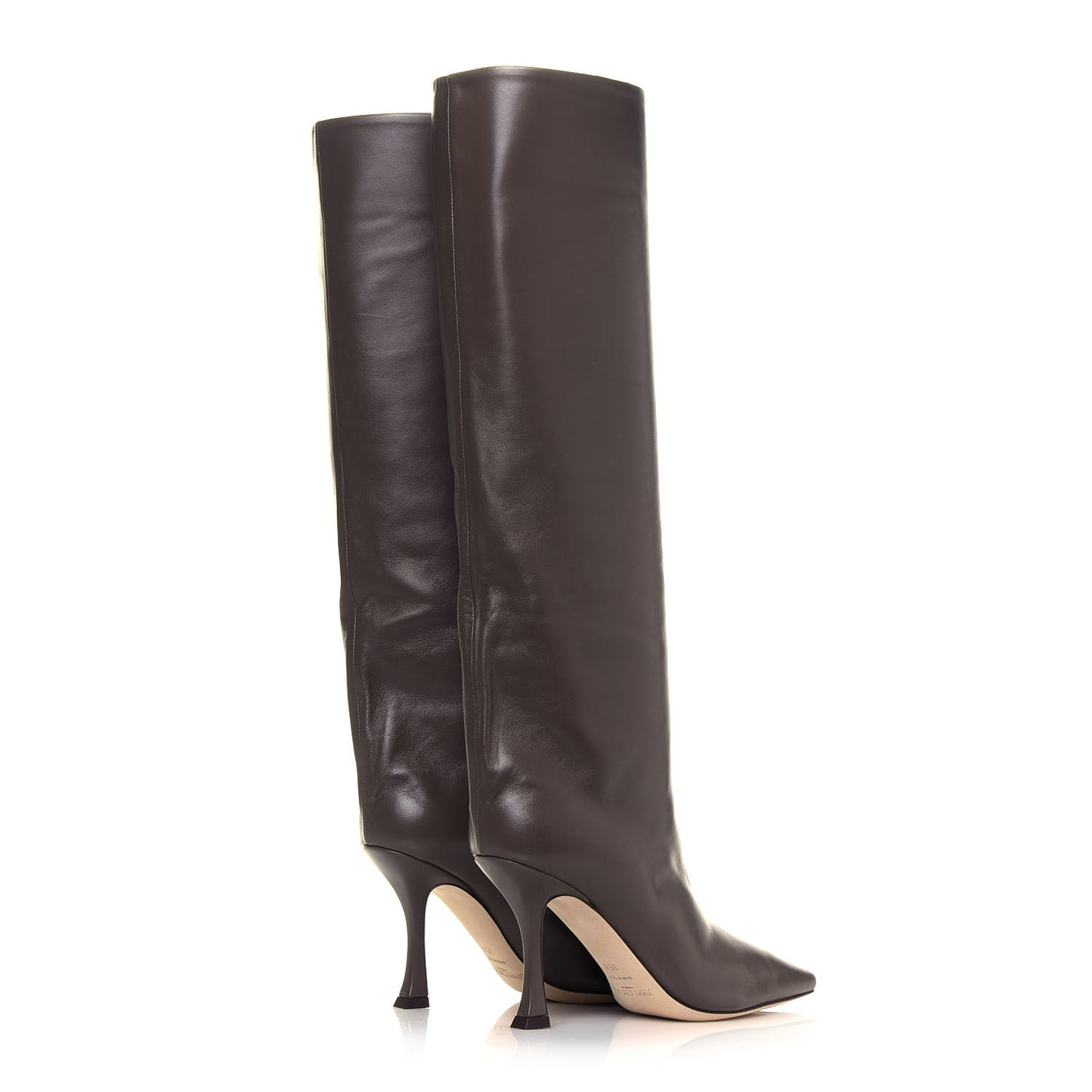 Calfskin Nappa Chad 90 Knee High Boots 35.5 Brown