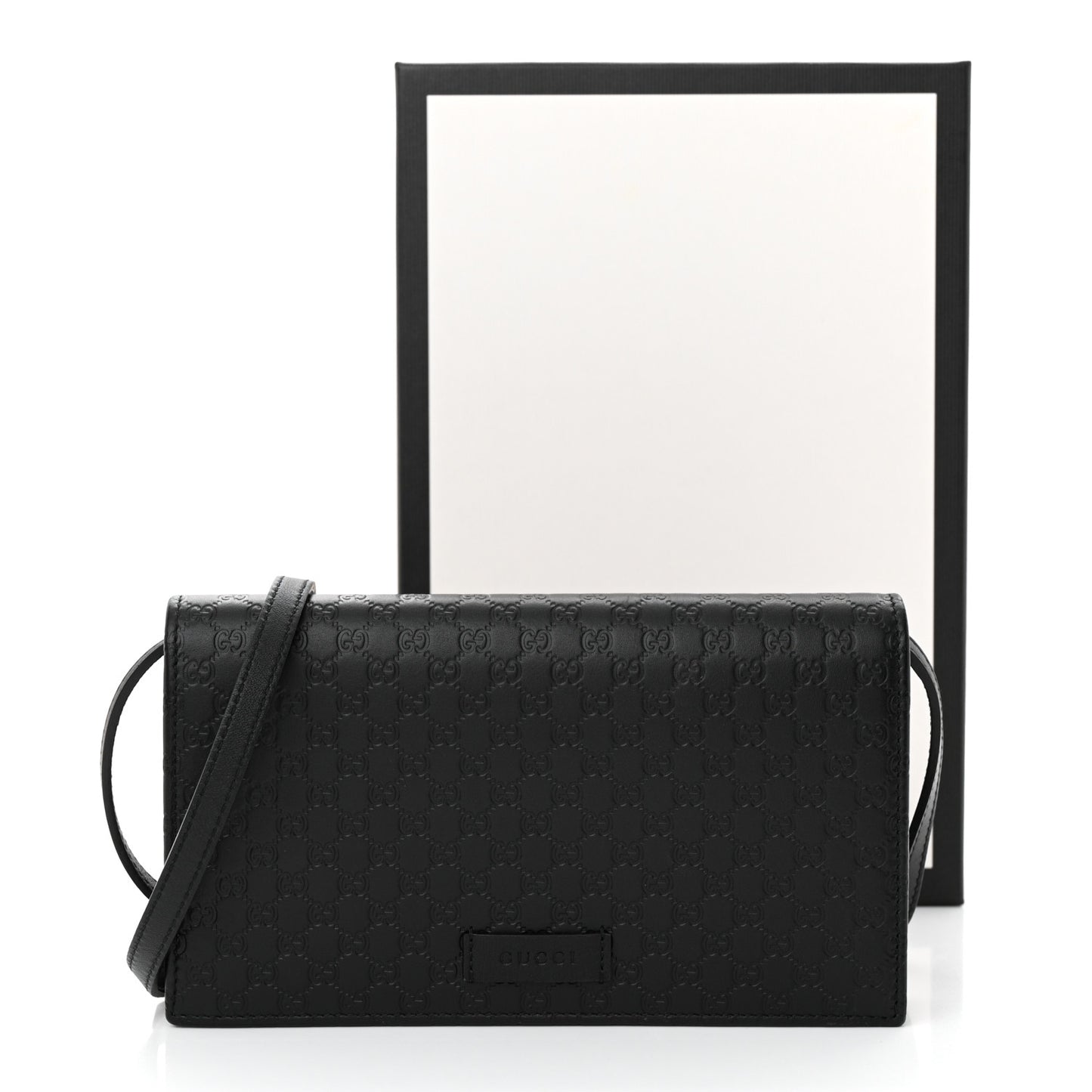Microguccissima Crossbody Wallet Black