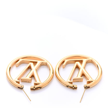 Louis Vuitton Metal Louise Hoop Earrings Gold 3 of 5