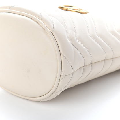 Gucci Calfskin Matelasse Mini GG Marmont 2.0 Bucket Bag White 8 of 9
