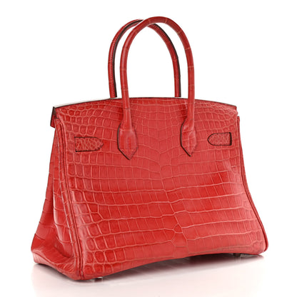 Hermes Shiny Niloticus Crocodile Birkin 30 Sanguine 3 of 14