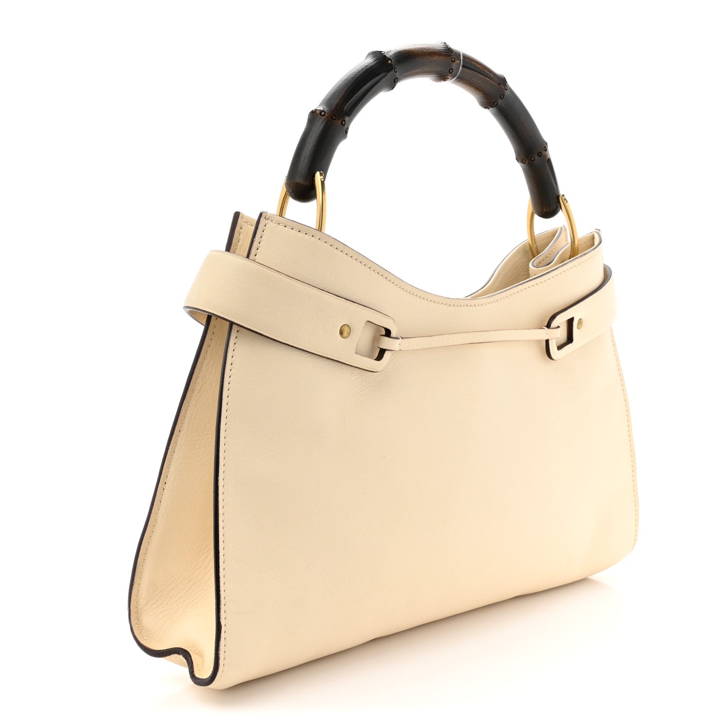 Gucci Calfskin Bamboo Top Handle Hobo Ivory 3 of 17