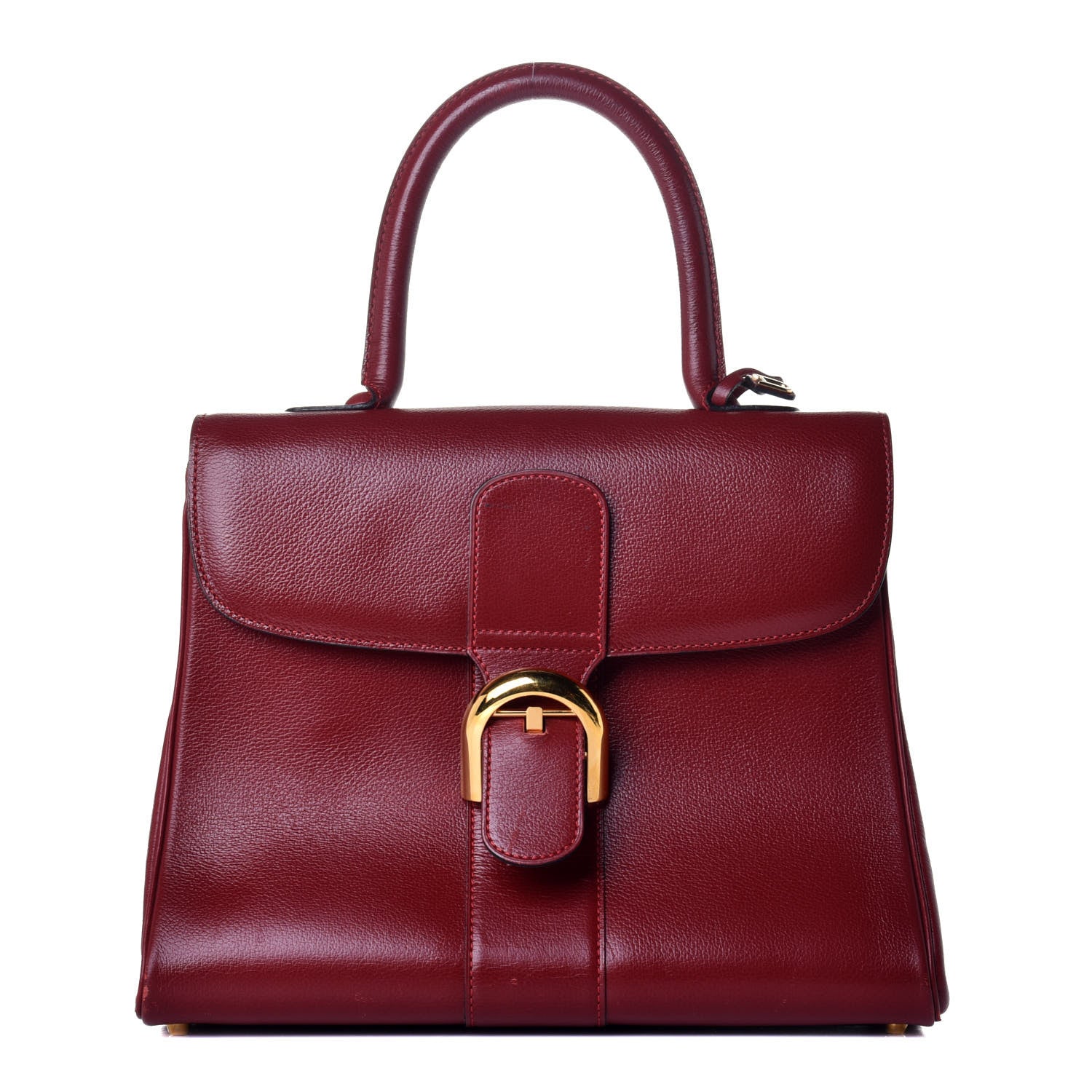 Delvaux Grained Calfskin MM Brillant Satchel Red 1 of 8