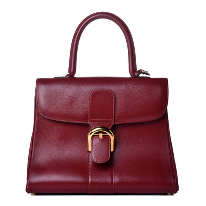 Delvaux Grained Calfskin MM Brillant Satchel Red 1 of 8