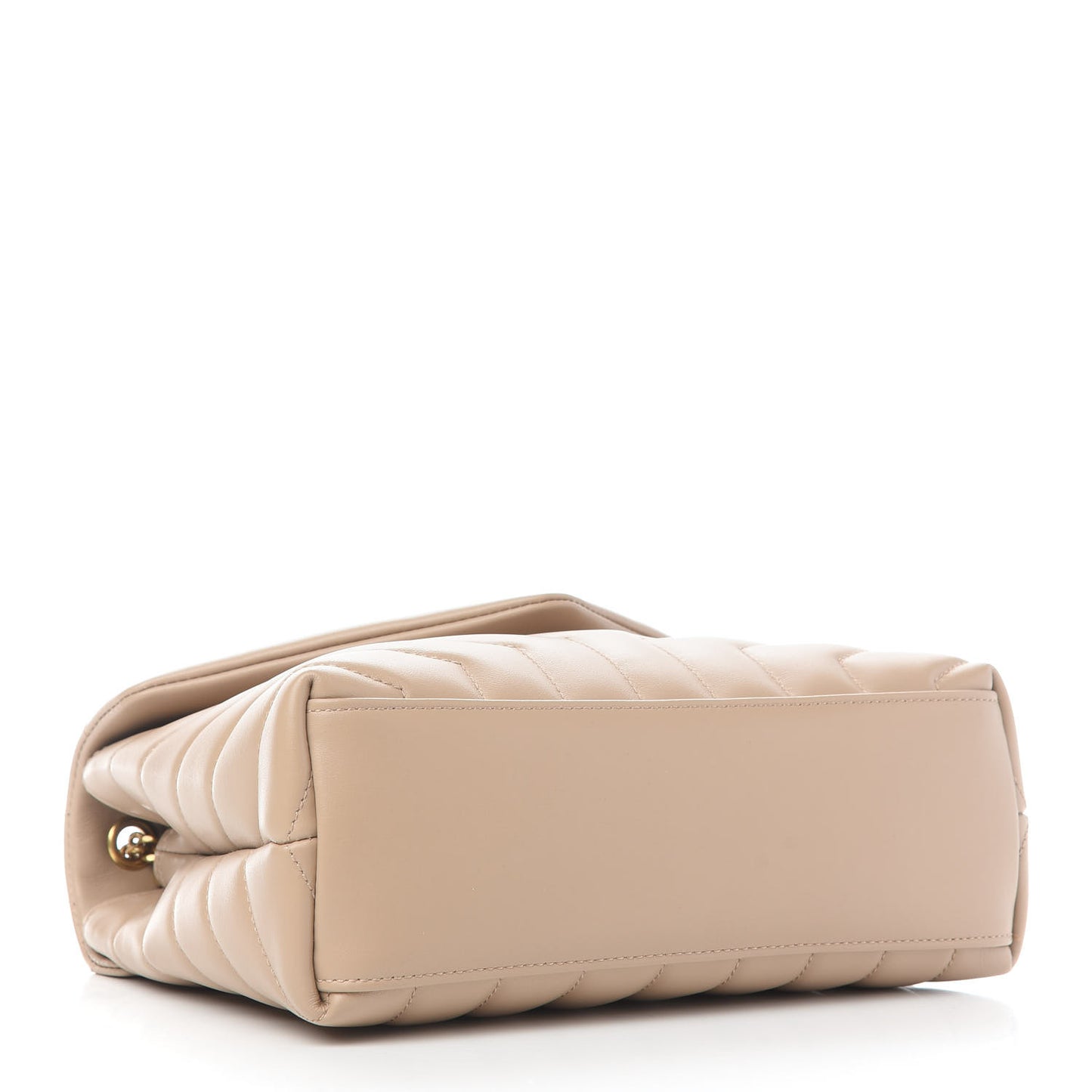 Calfskin Y Quilted Monogram Small Loulou Chain Satchel Dark Beige