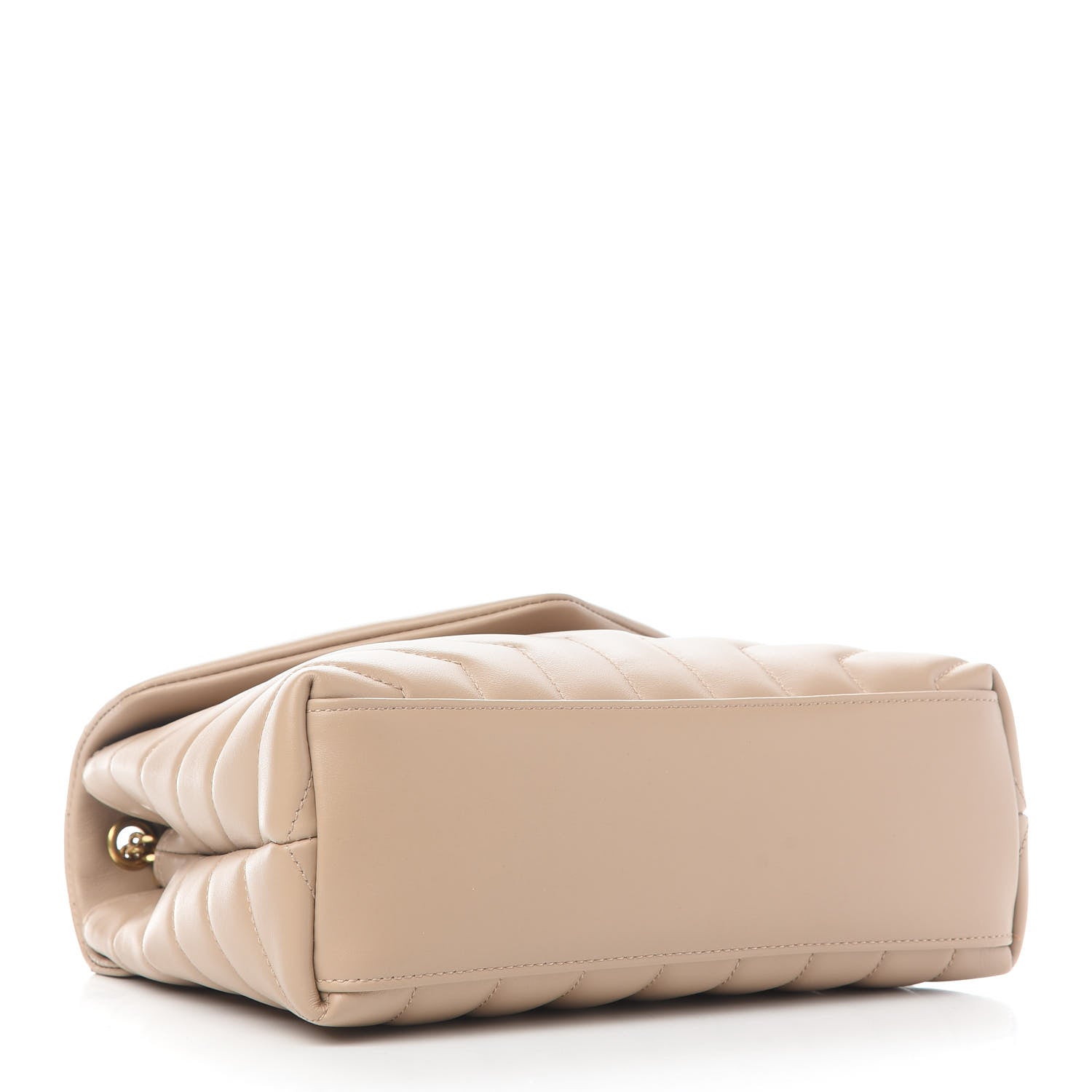 Saint Laurent Calfskin Y Quilted Monogram Small Loulou Chain Satchel Dark Beige 4 of 10