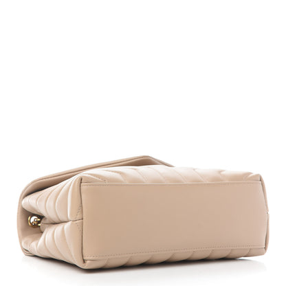 Saint Laurent Calfskin Y Quilted Monogram Small Loulou Chain Satchel Dark Beige 4 of 10
