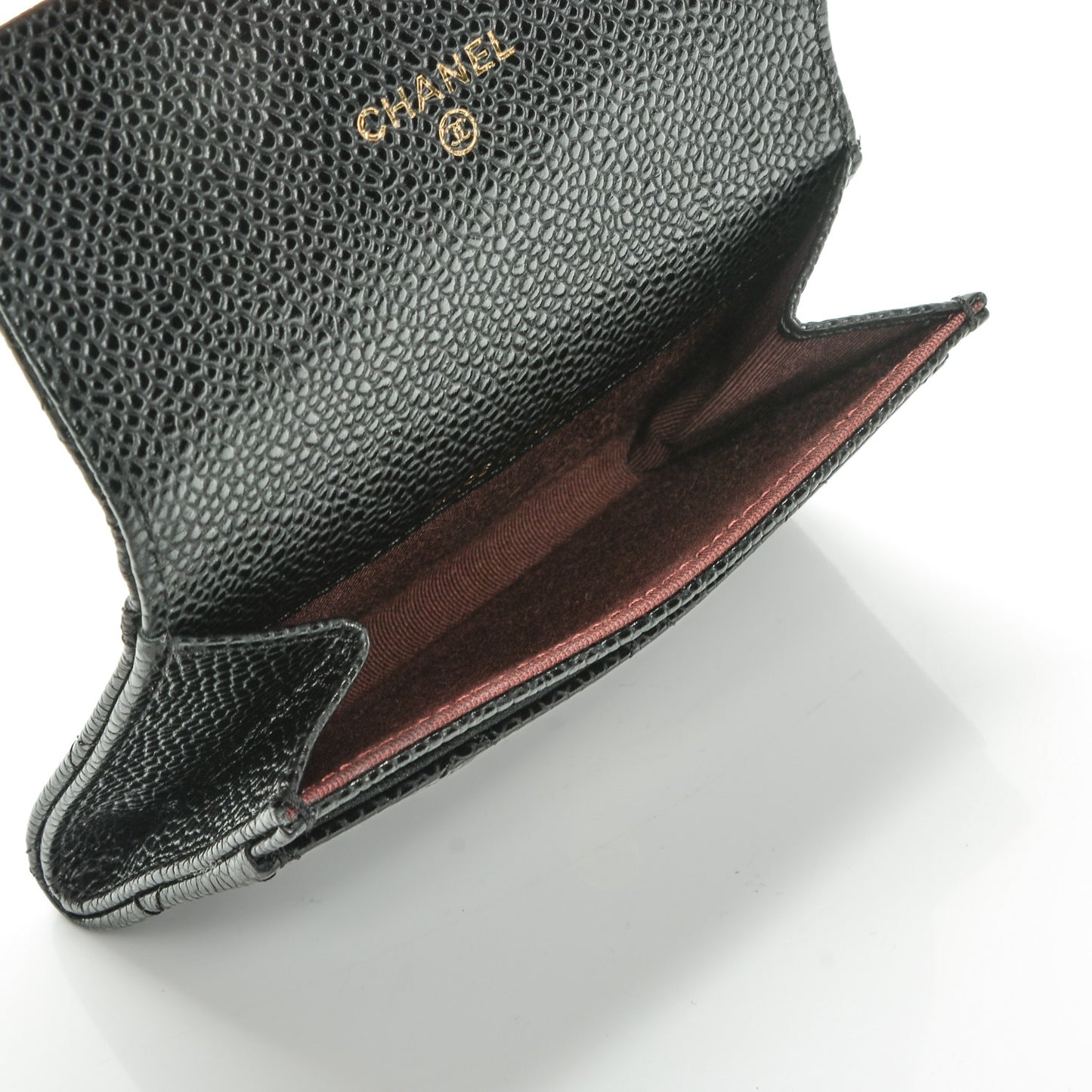 Caviar Quilted Flap Card Holder Black