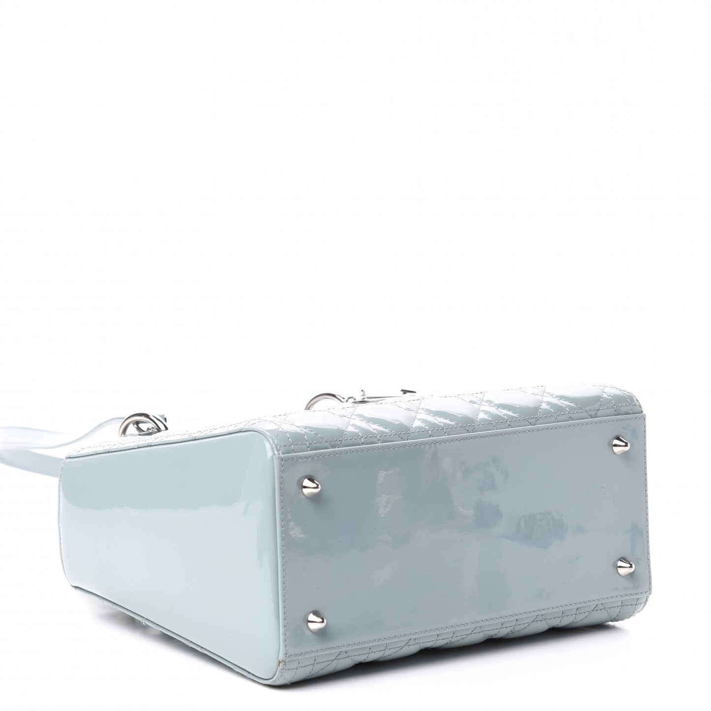 Patent Cannage Medium Lady Dior Light Blue