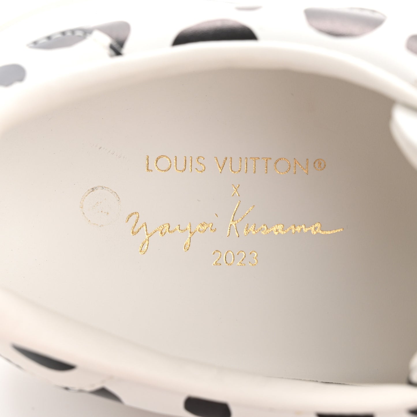 LV X YK Calfskin Printed Infinity Dots Time Out Sneakers 38 White